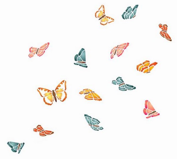 Sticker autocollant mural papillon - Sticker envolée de papillons pas cher