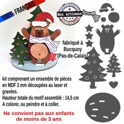 Db3 ourson sapin decoupe bois a assembler pour noel jeu enfant cadeau fabrique en france