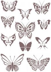 Planche de papillons pochoir mon artisane ref an5482 p