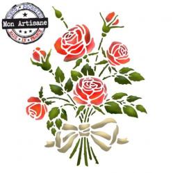 Pochoir bouquet de roses a peindre spf002 mon artisane