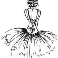 Pochoir danseuse classique tutu ballerine dessin 1