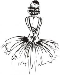 Pochoir danseuse classique tutu ballerine dessin